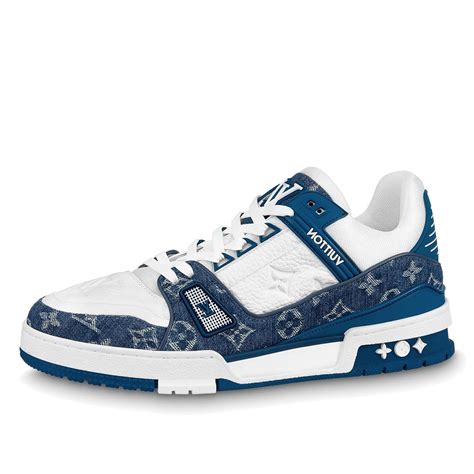 louis vuitton schoenen blauw wit|louis vuitton lv trainer.